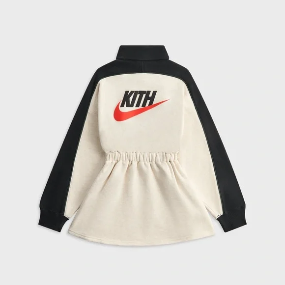 Kith Kids for Nike Fleece Dress in Sail Heather Youth Size XL Swoosh Logo FW25